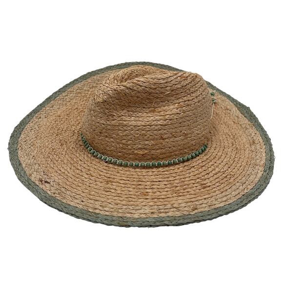PETER GRIMM Straw Hat Raffia One Size Beaded Tassels Pura Vida Crushable Pack - Picture 1 of 16